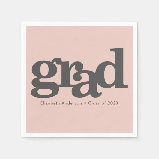 Afstuderen bloedig roze moderne typografie servet (Voorkant)