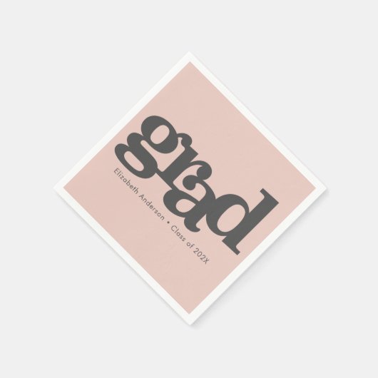 Afstuderen bloedig roze moderne typografie servet (Hoek)