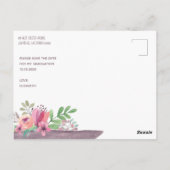 Afstuderen bloem sparen de Datum Briefkaart (Achterkant)