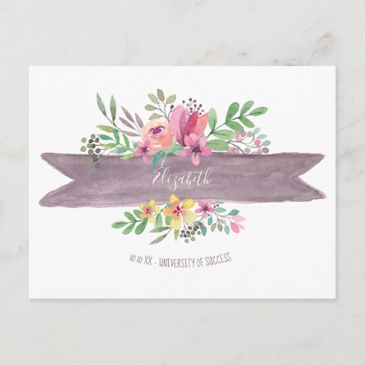 Afstuderen bloem sparen de Datum Briefkaart (Voorkant)