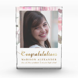 Afstuderen Bloemen Waterverf met Foto en Naam