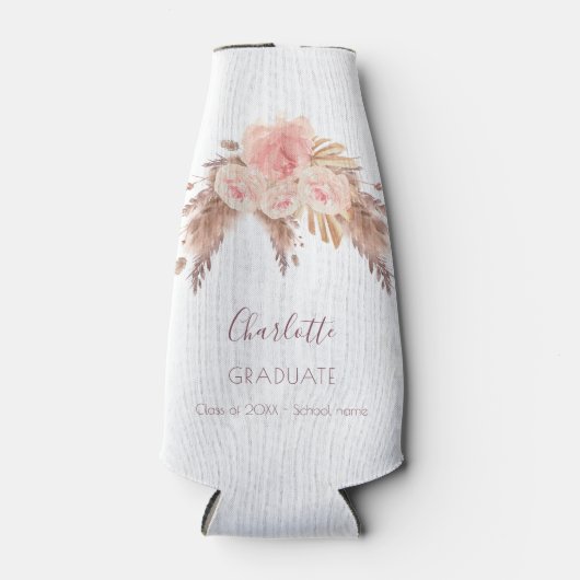 Afstuderen bloesem roos flesjeskoeler (Voorkant)