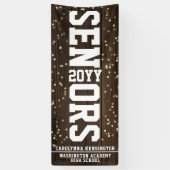 Afstuderen blokletter rustieke houten Confetti Spandoek (Verticaal)