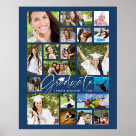 Afstuderen Blue 19 Photo Collage Script Poster