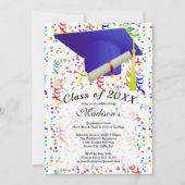 Afstuderen Blue Afstudeerder Pet Diploma Confetti  Kaart (Voorkant)