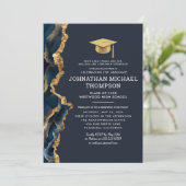 Afstuderen Blue Gold Agate Afstuderen Kaart (Staand voorkant)