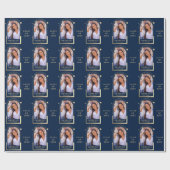 Afstuderen Blue Gold Sun Moon Stars Afstudeerder F Cadeaupapier (Vlak)