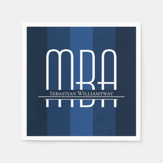 Afstuderen Blue MBA afstudeerfeest Servet (Voorkant)