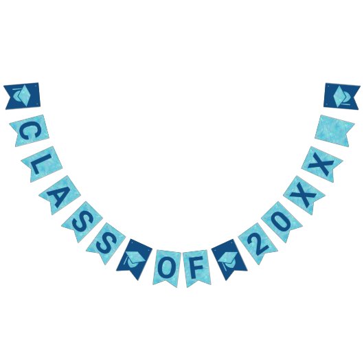 Afstuderen Blue Opal Party Signs Class of Year Vlaggetjes (Alle)
