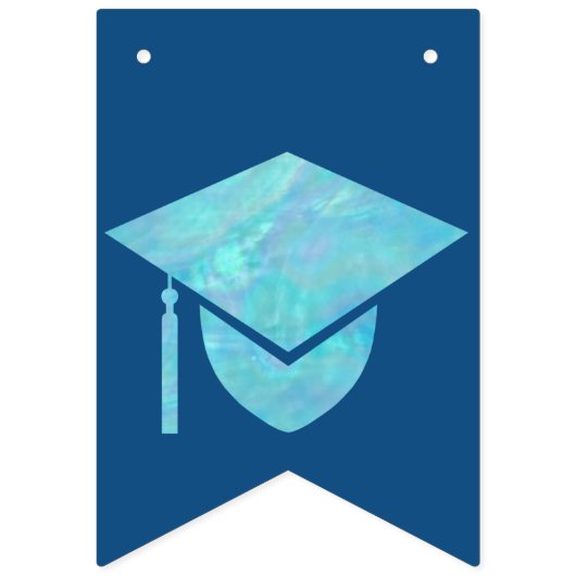 Afstuderen Blue Opal Party Signs Class of Year Vlaggetjes (Eerste vlag)