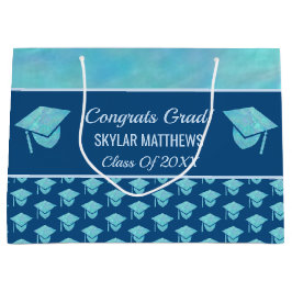 Afstuderen Blue Opal Pattern Trendy Congrates Groot Cadeauzakje