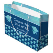 Afstuderen Blue Opal Pattern Trendy Congrates Groot Cadeauzakje (Achterkant Gekanteld)