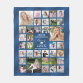 Afstuderen Blue Shimmer 35 Photo Collage Class of Fleece Deken (Voorkant)