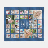 Afstuderen Blue Shimmer 35 Photo Collage Class of Fleece Deken (Voorkant (Horizontaal))