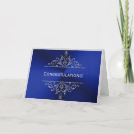 Afstuderen Blue Silver Gefeliciteerd Kaart