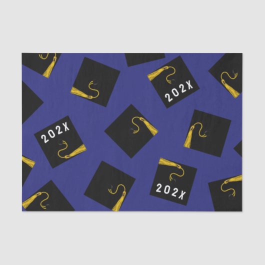 Afstuderen Blue Tissue Paper Tissuepapier (Voorkant)