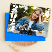 Afstuderen Blue Typography Photo Class of 2023 Kaart