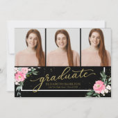 Afstuderen Blush Bloemen Afstudeerder Aankondiging (Voorkant)