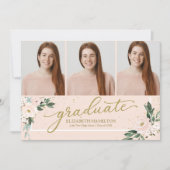 Afstuderen Blush Bloemen Afstudeerder Aankondiging (Voorkant)