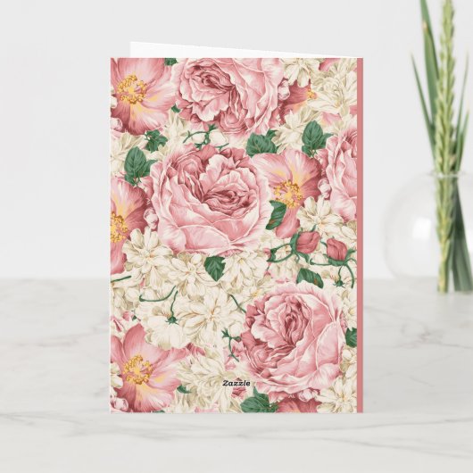 Afstuderen  Blush en Ivory Flowers Foto Bedankkaart (Achterkant)