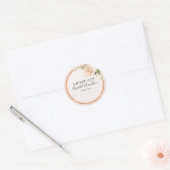 Afstuderen Blush & Roos Goud Modern Chique Bloemen Ronde Sticker (Envelop)