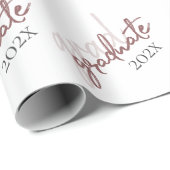 Afstuderen Blush Script | Classy roze borstel op w Cadeaupapier (Rol Hoek)