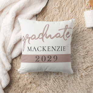 Afstuderen Blush Script   Classy roze borstel op w Kussen