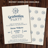 Afstuderen Boat Party Ship's Wheel nautisch Kaart