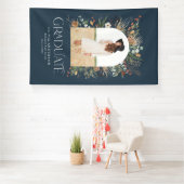 Afstuderen boeg 1 foto blauw botanisch modern spandoek (Insitu)