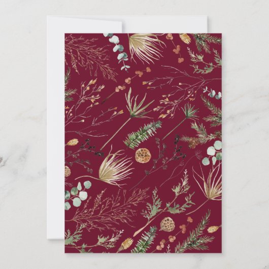 Afstuderen boeg 1 foto botanisch modern aankondiging (Achterkant)