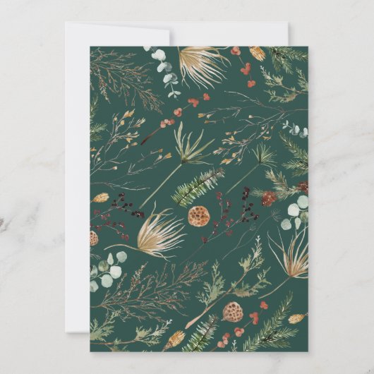 Afstuderen boeg 1 foto groene botanische moderne a aankondiging (Achterkant)