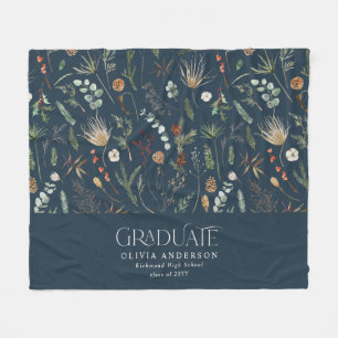 Afstuderen boeg 1 foto marinebluel botanisch moder fleece deken