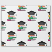 Afstuderen boeken en Petten Cadeaupapier (Vlak)