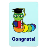 Afstuderen Boekenwurm met diploma Magneet (Verticaal)