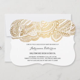Afstuderen | Boheems gouden mandala patroon Kaart