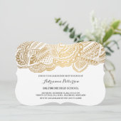 Afstuderen | Boheems gouden mandala patroon Kaart (Staand voorkant)