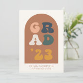 Afstuderen Boho Arch Retro Aangepast Kaart (Staand voorkant)