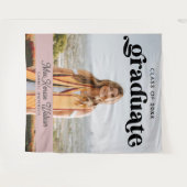 Afstuderen Boho Chic Trendy Class van 2025 Afstude Wandkleed (Voorkant (horizontaal))