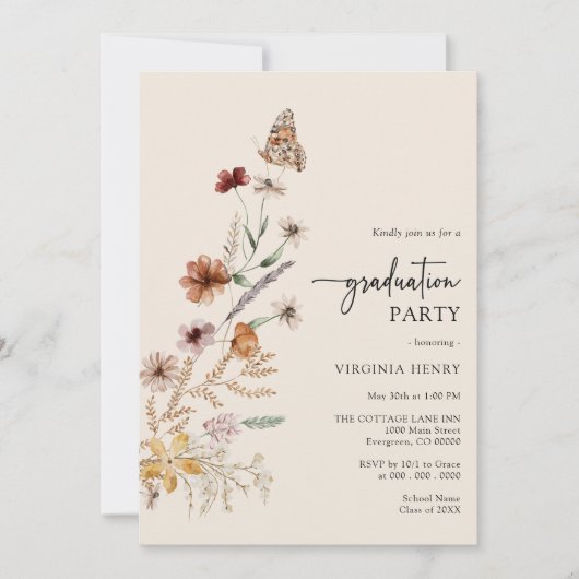 Afstuderen Boho Party Uitnodiging (Voorkant)