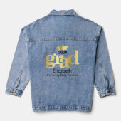 Afstuderen Bold Gold Foil Typografie Pet Jouw naam Denim Jacket (Achterkant)
