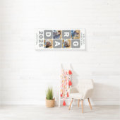 Afstuderen Bold Trendy Personalized Photo Collage Spandoek (Insitu)