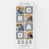 Afstuderen Bold Trendy Personalized Photo Collage Spandoek (Verticaal)