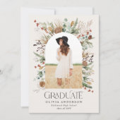 Afstuderen boog 1 foto natuurlijk botanisch modern aankondiging (Voorkant)