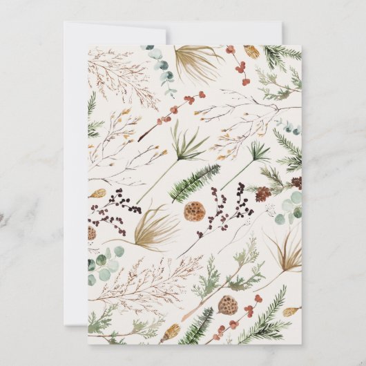 Afstuderen boog 1 foto natuurlijk botanisch modern aankondiging (Achterkant)