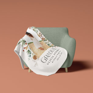 Afstuderen boog 1 foto natuurlijk botanisch modern fleece deken