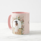 Afstuderen boog 1 foto roze botanische moderne mok (Voorkant links)