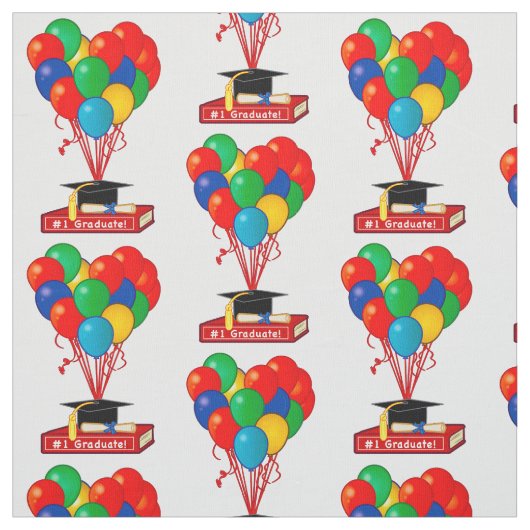 Afstuderen Book, Heart, Balloons, Diploma Stof (Swatch)