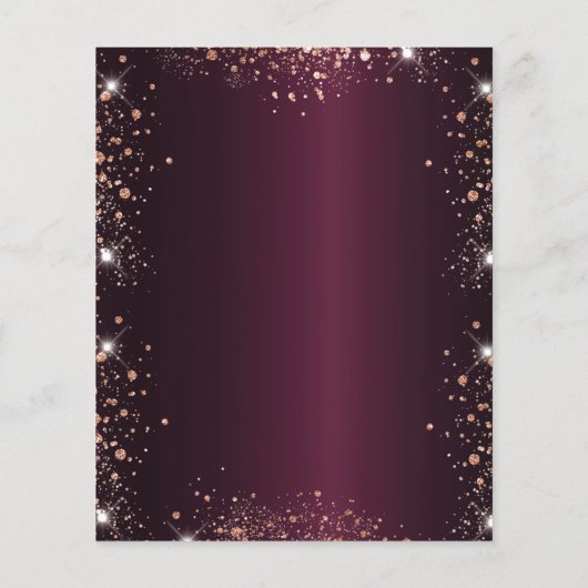 Afstuderen Bourgogne Glitter Budget Uitnodiging Flyer (Achterkant)
