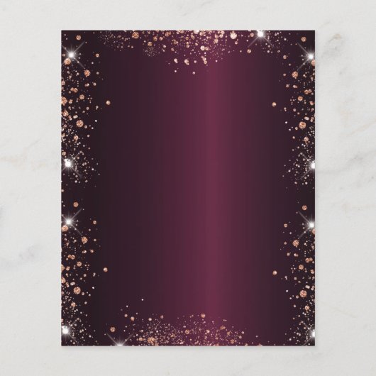 Afstuderen Bourgogne roos gouden uitnodiging (Achterkant)