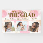 Afstuderen bouwt aangepaste foto's met roze goudma spandoek (Horizontaal)